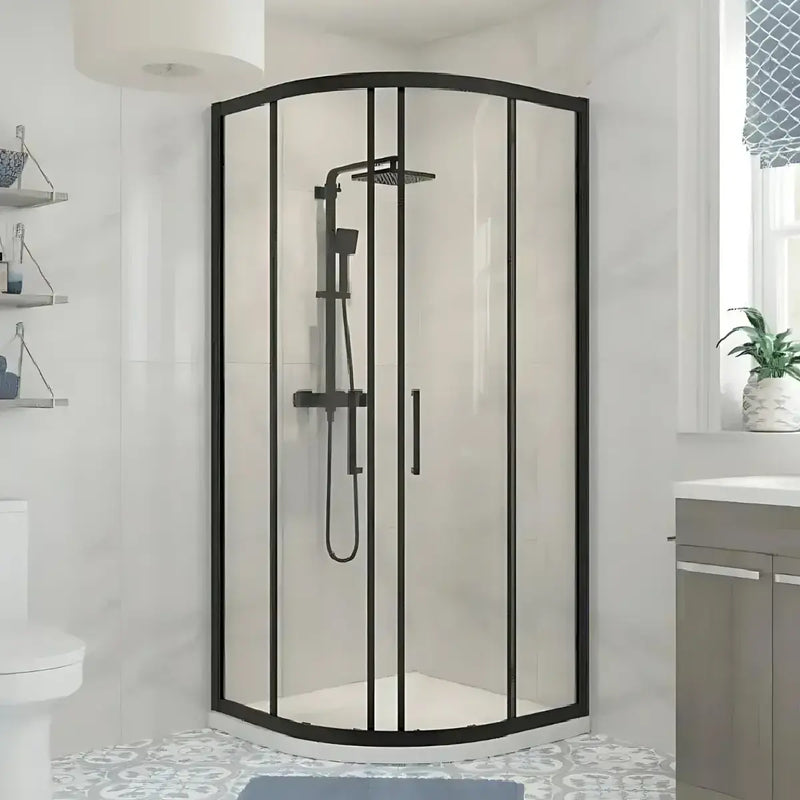Black 800 x 800mm Quadrant Shower Enclosure, 2 Doors