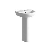 Black Freestanding Bath with Shower Mixer Taps, Basin Tap, Toilet and Pedestal Basin