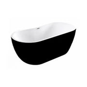 Black Freestanding Bath with Shower Mixer Taps, Basin Tap, Toilet and Pedestal Basin