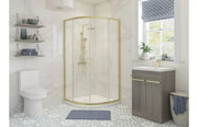 Brushed Brass 900 x 900mm Quadrant Shower Enclosure, 2 Doors
