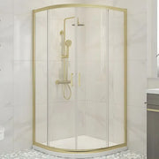 Brushed Brass 900 x 900mm Quadrant Shower Enclosure, 2 Doors