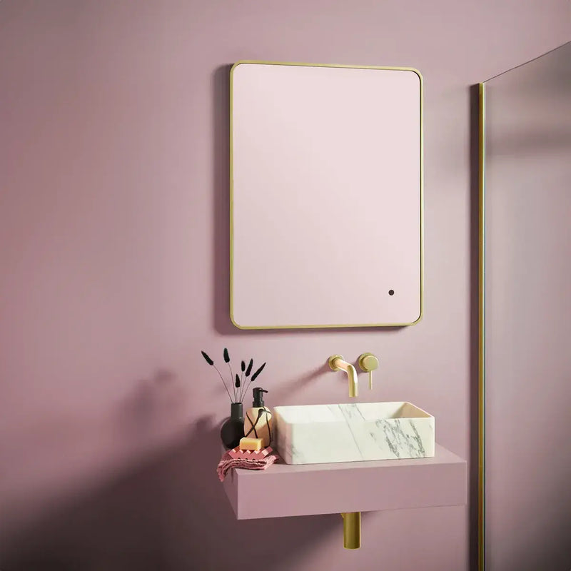 Brushed Brass LED Mirror 600 x 800mm Soft Edge