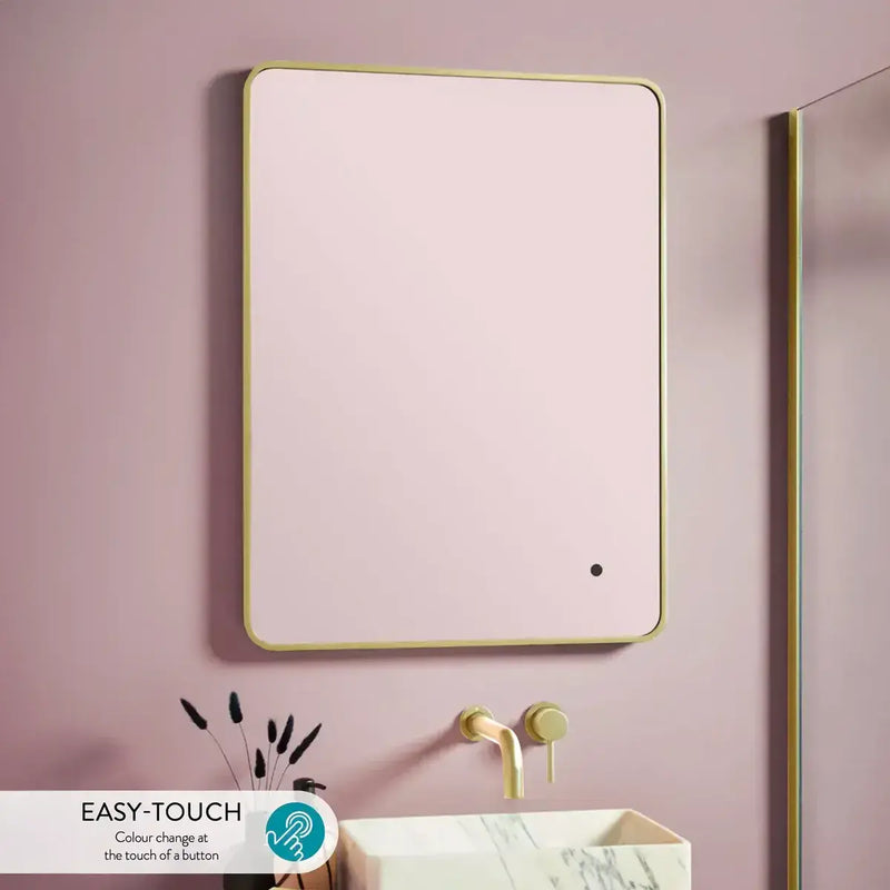 Brushed Brass LED Mirror 600 x 800mm Soft Edge