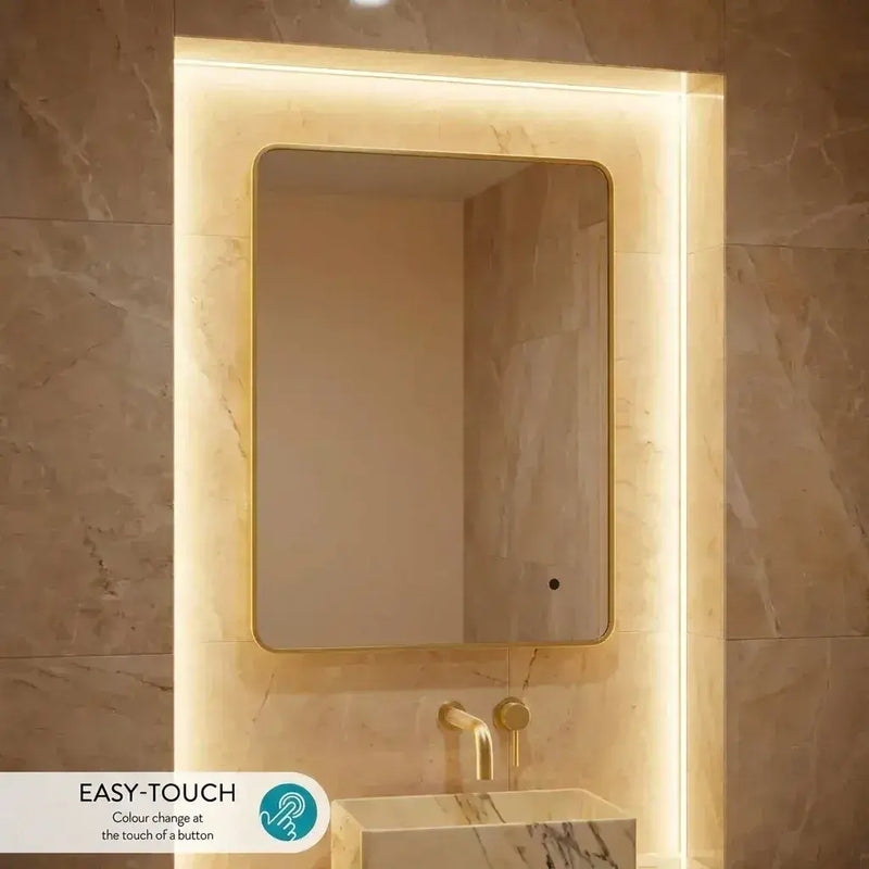 Brushed Brass LED Mirror 600 x 800mm Soft Edge