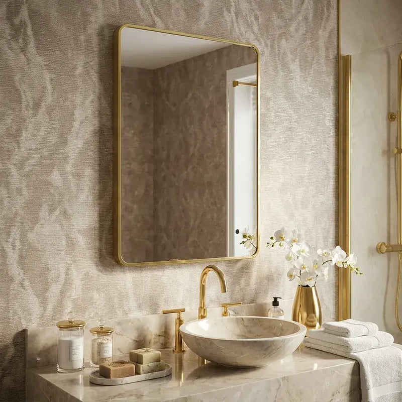 Brushed Brass LED Mirror 600 x 800mm Soft Edge
