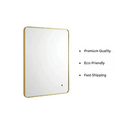 Brushed Brass LED Mirror 600 x 800mm Soft Edge