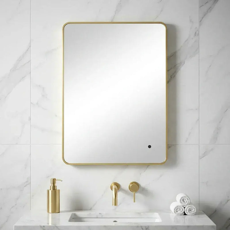 Brushed Brass LED Mirror 600 x 800mm Soft Edge