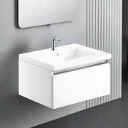 Carmine 600 1 Drawer Wall Hung Basin Unit Inc. Basin, White Gloss