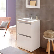 Carmine 600 2 Drawer Floor Standing Vanity Basin Unit White Gloss