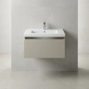 Carmine 615mm 1 Drawer Wall Hung Basin Unit Inc. Basin, Matt Latte