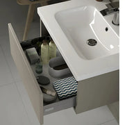 Carmine 615mm 1 Drawer Wall Hung Basin Unit Inc. Basin, Matt Latte