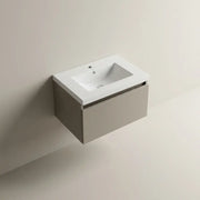 Carmine 615mm 1 Drawer Wall Hung Basin Unit Inc. Basin, Matt Latte