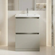 Carmine 615mm 2 Drawer Floor Standing Vanity Basin Unit - Matt Latte