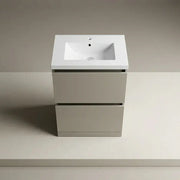 Carmine 615mm 2 Drawer Floor Standing Vanity Basin Unit - Matt Latte