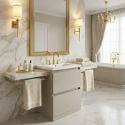 Carmine 615mm 2 Drawer Floor Standing Vanity Basin Unit - Matt Latte