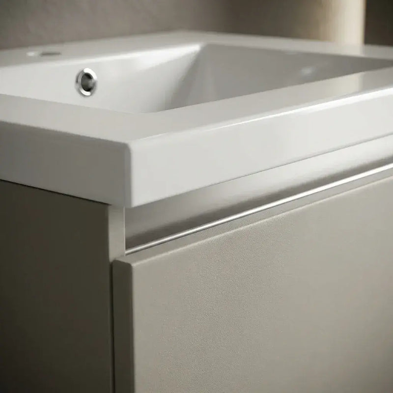Carmine 615mm 2 Drawer Floor Standing Vanity Basin Unit - Matt Latte