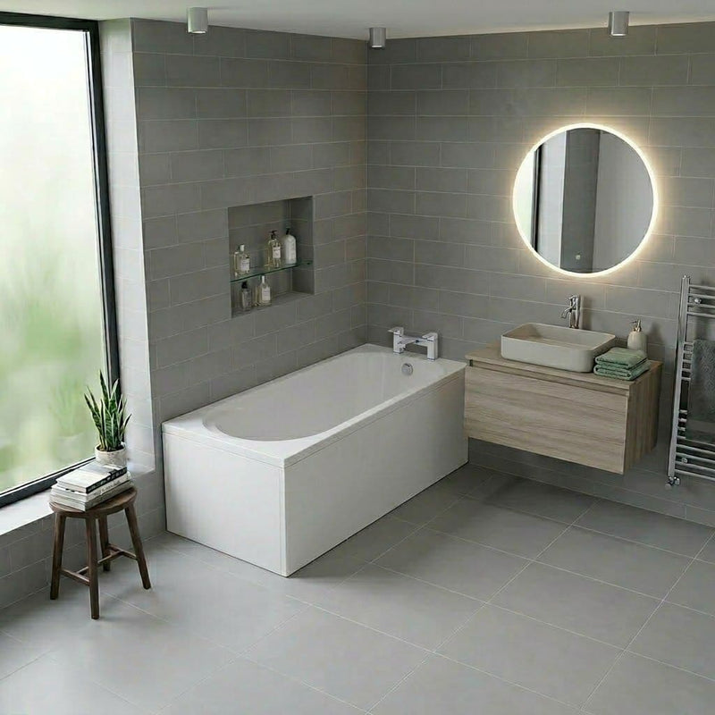Carron Arc 1500 x 700mm Single Ended Bath With Chrome Grips- Standard & Carronite Options - Carronite