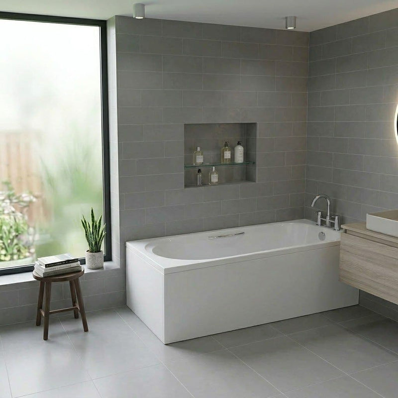 Carron Arc 1500 x 700mm Single Ended Bath With Chrome Grips- Standard & Carronite Options - Carronite