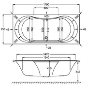 Carron Arc 1800 x 800mm Double Ended Bath - Standard & Carronite Options - Carronite
