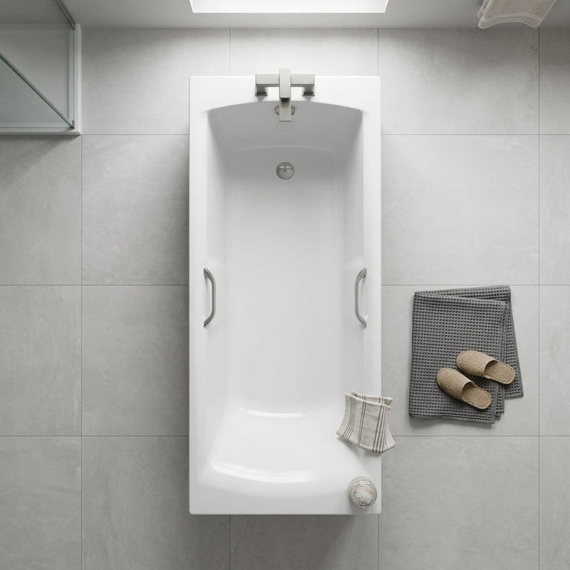 Carron Axis 1600 x 700mm Single Ended Bath With Chrome Grips- Standard & Carronite Options - Standard
