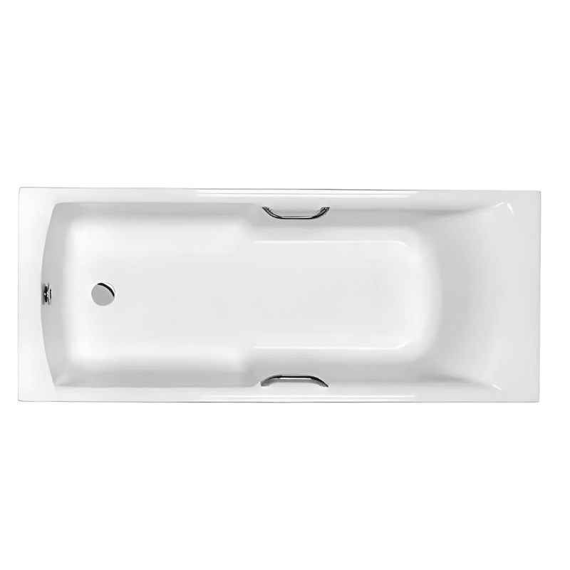 Carron Axis 1650 x 700mm Single Ended Bath With Chrome Grips- Standard & Carronite Options - Standard