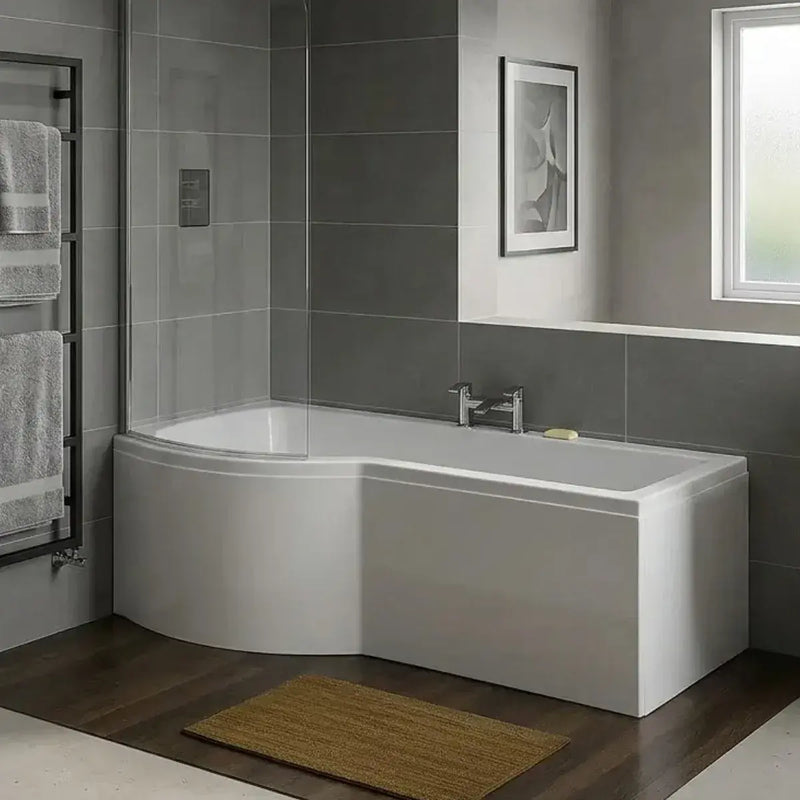 Carron Brio 1650mm Shower Bath Pack inc Front Panel & Bath Screen - Carronite