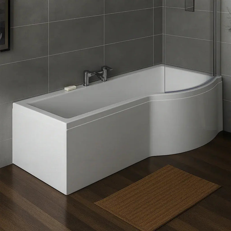 Carron Brio 1650mm Shower Bath Pack inc Front Panel & Bath Screen - Carronite