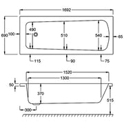 Carron Britannia 1700 x 700mm Single Ended Bath - Standard & Carronite Options - Standard