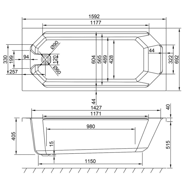 Carron Camden 1600 x 700mm Single Ended Bath - Standard & Carronite Options - Carronite
