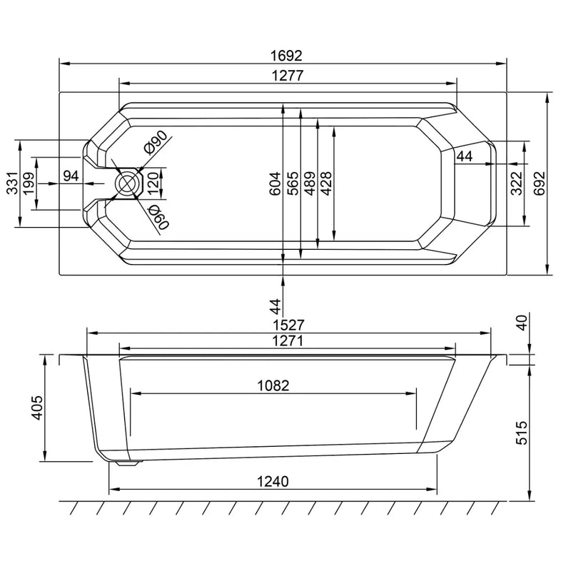 Carron Camden 1700 x 700mm Single Ended Bath - Standard & Carronite Options - Carronite