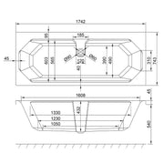 Carron Camden 1750 x 750mm Double Ended Bath - Standard & Carronite Options - Standard