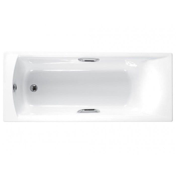 Carron Delta 1400 x 700mm Single Ended Bath With Chrome Grips- Standard & Carronite Options - Standard
