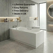 Carron Delta 1500 x 700mm Single Ended Bath With Chrome Grips- Standard & Carronite Options - Carronite