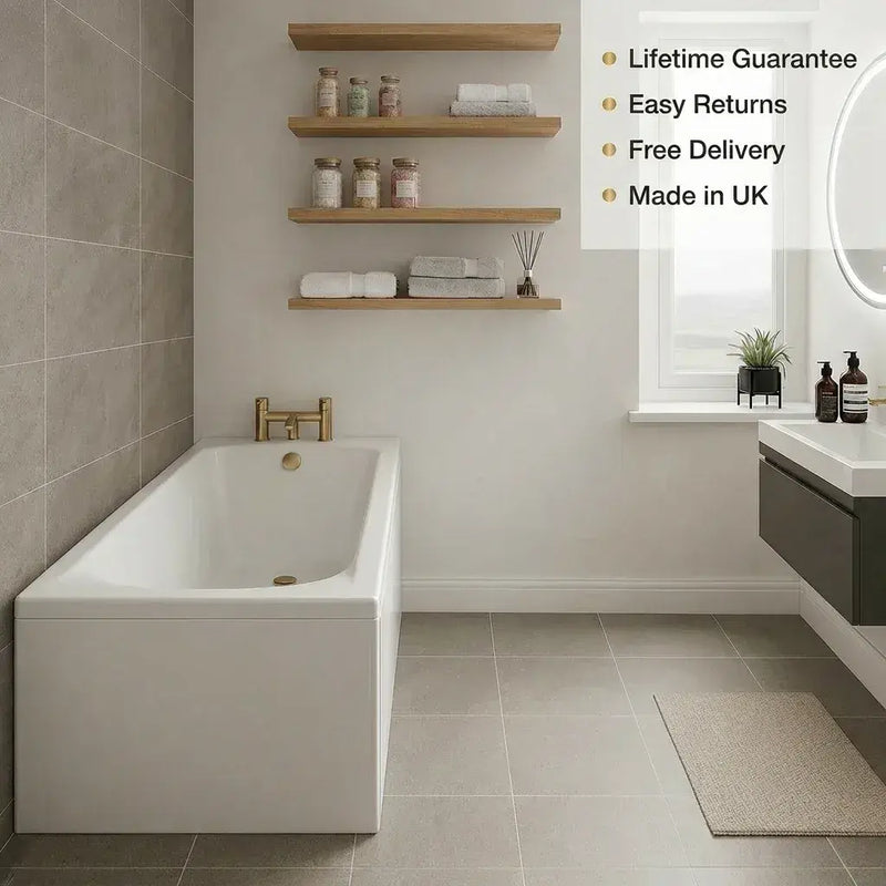 Carron Delta 1650 x 700mm Single Ended Bath - Standard & Carronite Options - Carronite