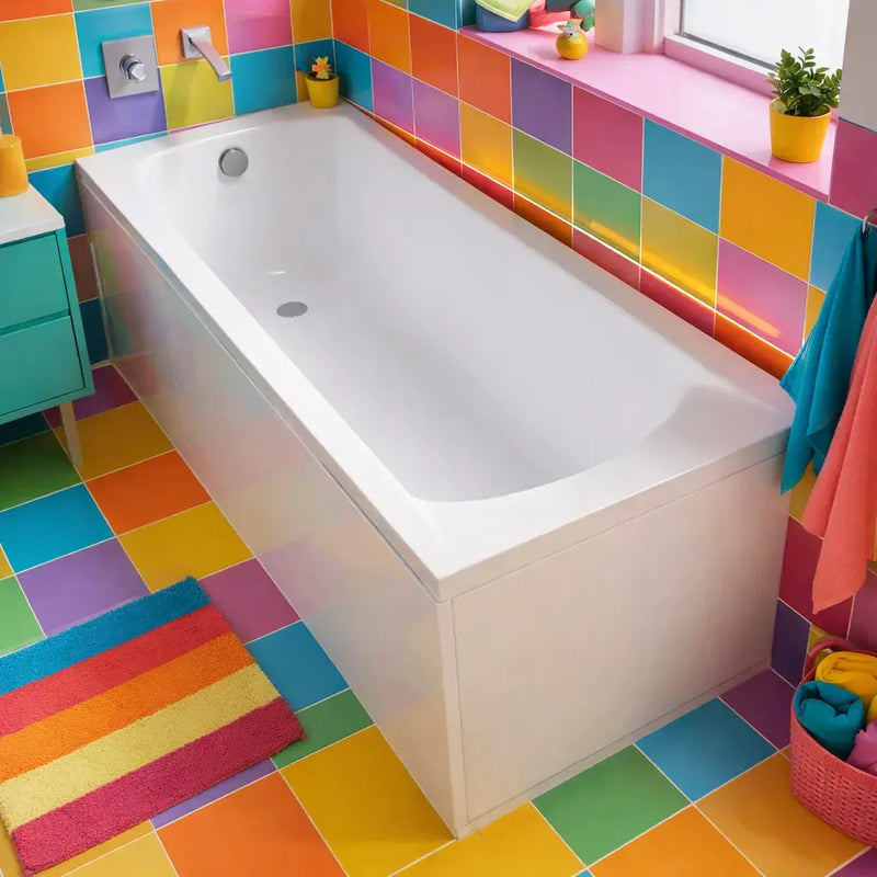 Carron Delta 1675 x 700mm Single Ended Bath - Standard & Carronite Options - Carronite