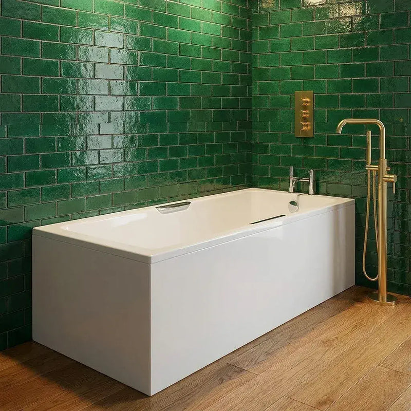 Carron Integra 1700 x 700mm Single Ended Bath with Grips - Standard & Carronite Options - Standard
