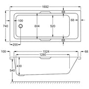Carron Integra 1700 x 750mm Single Ended Bath - Standard & Carronite Options - Standard
