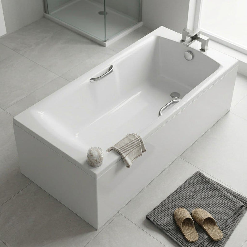 Carron Matrix 1500 x 700mm Single Ended Bath With Chrome Grips- Standard & Carronite Options - Standard