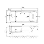 Carron Matrix 1650 x 700 mm Single Ended Bath - Standard & Carronite Options - Carronite