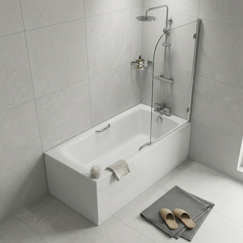 Carron Matrix 1650 x 700mm Single Ended Bath With Chrome Grips- Standard & Carronite Options - Standard