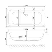 Carron Profile 1600 x 800 Double Ended Bath - Standard & Carronite Options - Carronite