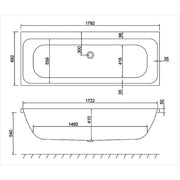Carron Profile 1800 x 700 Double Ended Bath - Standard & Carronite Options - Carronite