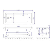 Carron Quantum 1650 x 700mm Single Ended Bath - Standard & Carronite Options - Standard