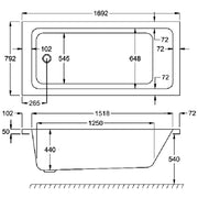 Carron Quantum 1700 x 800mm Single Ended Bath - Standard & Carronite Options - Standard