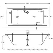 Carron Quantum 1900 x 900 Double Ended Bath - Standard & Carronite Options - Standard