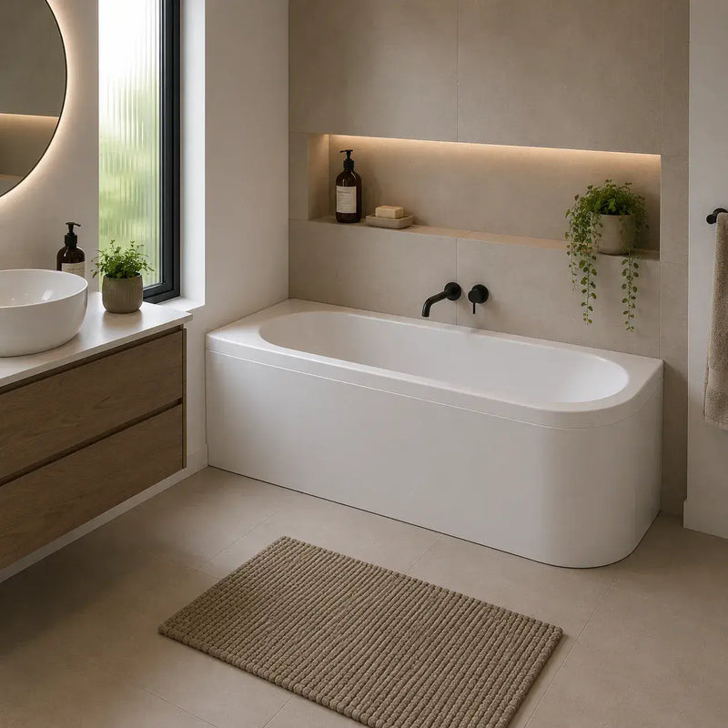 Carron Status 1600mm x 725mm Right-Hand Offset J-Shaped Corner Bath - Standard
