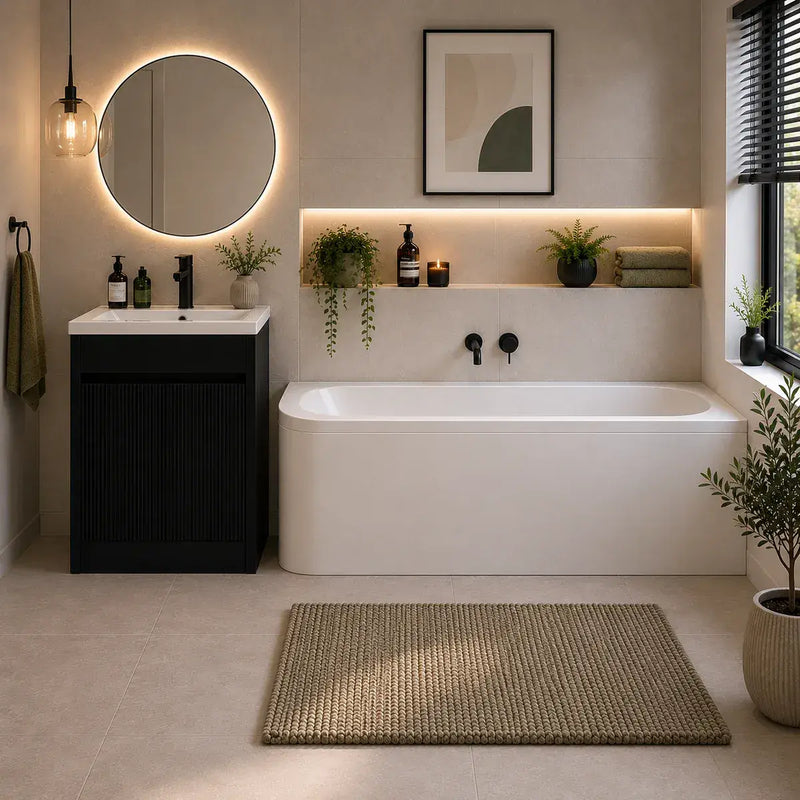 Carron Status 1700mm x 725mm Left-Hand Offset J-Shaped Corner Bath - Standard
