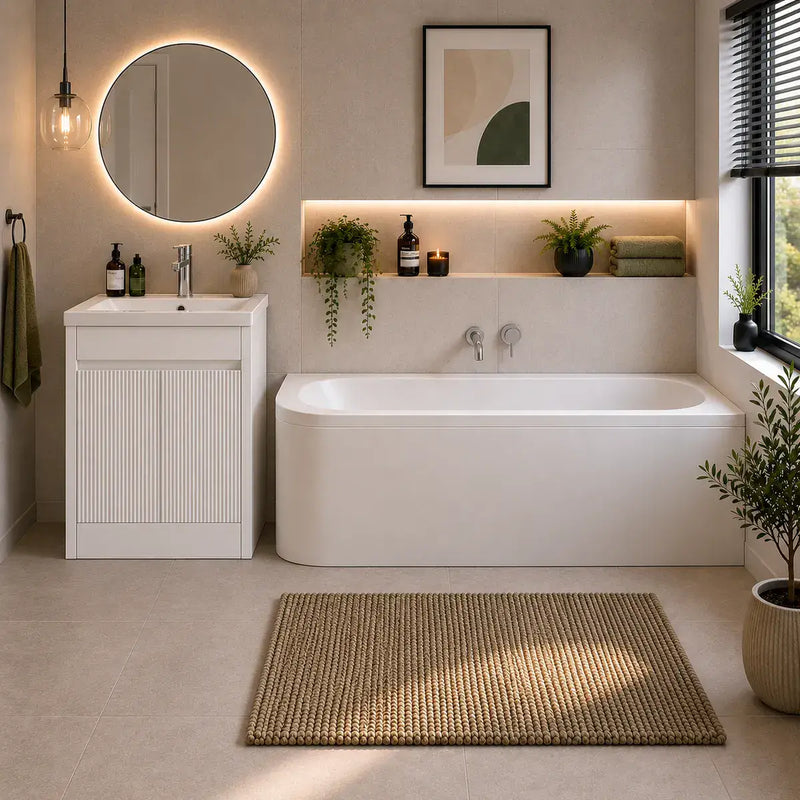 Carron Status 1700mm x 800mm Left-Hand Offset J-Shaped Corner Bath - Carronite