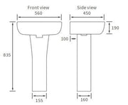 Cedare Basin with Full Pedestal