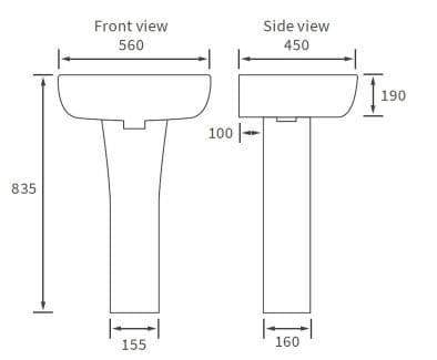 Cedare Basin with Full Pedestal